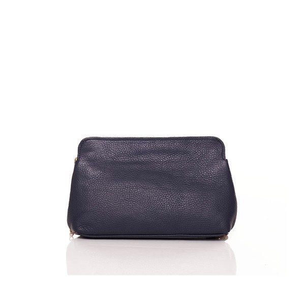 Kožená kabelka Federica Bassi Envelope Navy-image-3