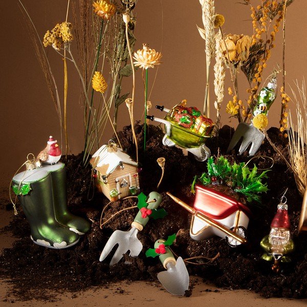 Decorazione per albero di natale in vetro fatta a mano 12 cm Christmas Wellies – Sass & Belle-image-1