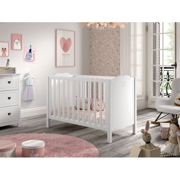 Lettino bianco in pino massiccio 60x120 cm Amori – Vipack-image-1