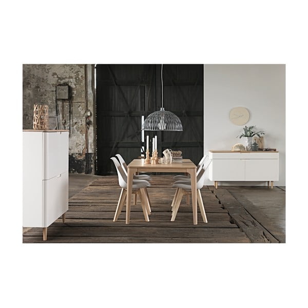 Cassettiera bassa in legno di quercia bianca Amalfi - Unique Furniture-image-1