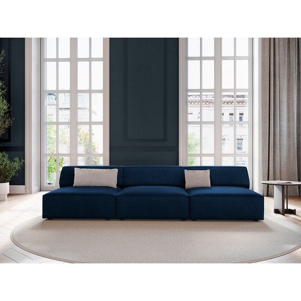 Divano in velluto blu scuro 240 cm Jodie - Micadoni Home-image-1