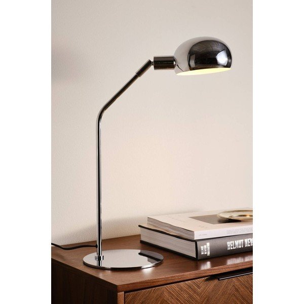 Lampada da tavolo color argento lucido in acciaio con struttura flessibile (altezza totale 59 cm) Lincon – Jotex-image-1