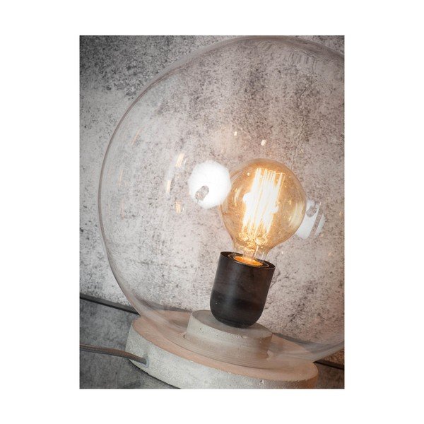 Lampada da tavolo grigia con paralume in vetro (altezza 32 cm) Warsaw - it's about RoMi-image-3
