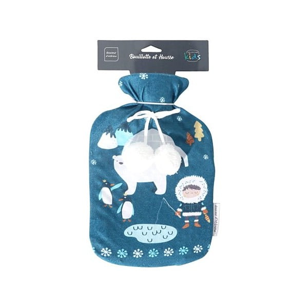Borsa dell'acqua calda blu in lana di pecora 1,8 l Igloo – douceur d'intérieur-image-3