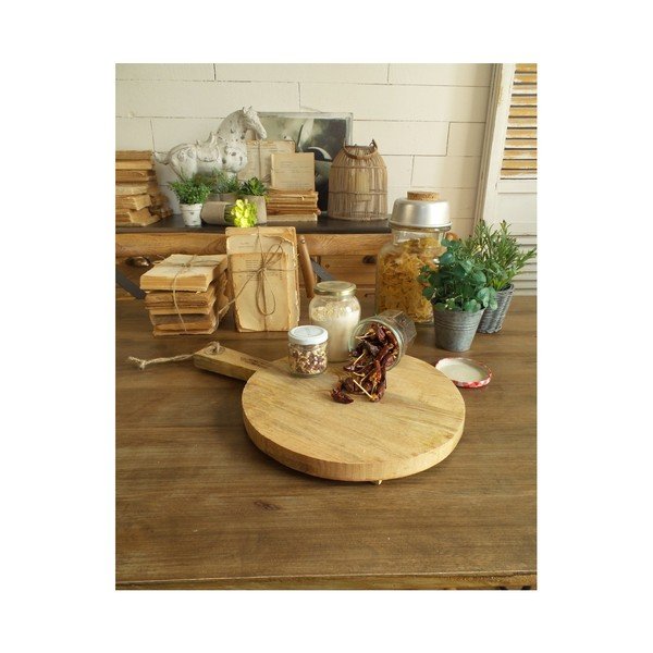 Krájecí a servírovací prkénko z mangového dřeva Orchidea Milano Vintage Wood Round