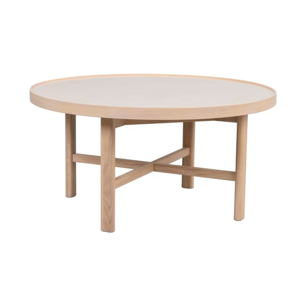 Tavolino rotondo con piano in ceramica di colore naturale 90x90 cm Marsden - Rowico-image-2