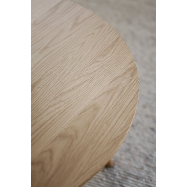 Tavolino rotondo in rovere decorato in colore naturale 90x90 cm Yumi - Rowico-image-4