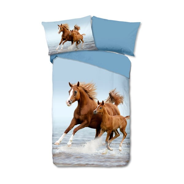 Set copripiumino e federa da bambini blu in cotone per letto singolo 140x200 cm Free – Good Morning