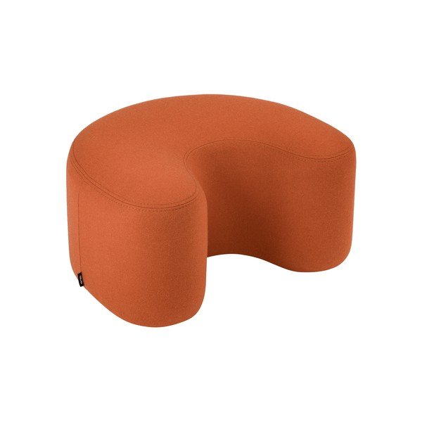Poggiapiedi color terracotta con rivestimento in lana Ü – noo.ma
