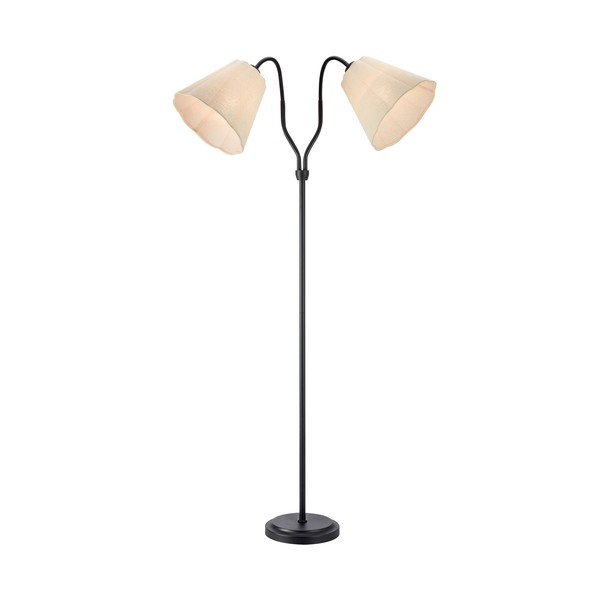 Lampada da terra nera/beige in lino con struttura flessibile (altezza totale 149 cm) Veya – Markslöjd