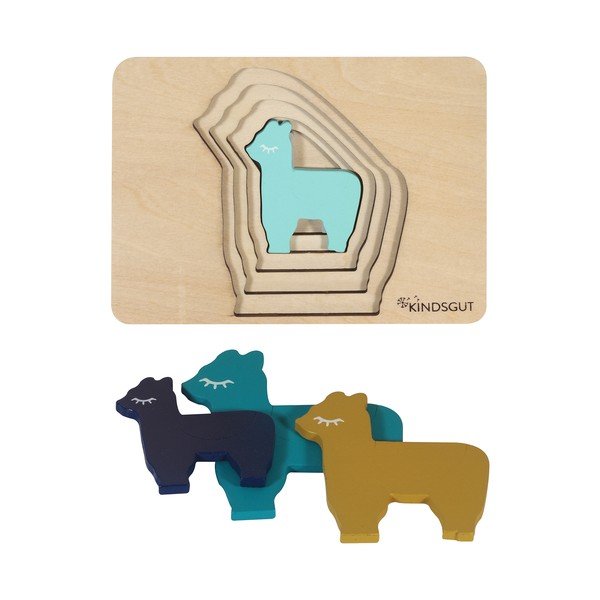 Puzzle a inserimento in legno Lama - Kindsgut-image-3