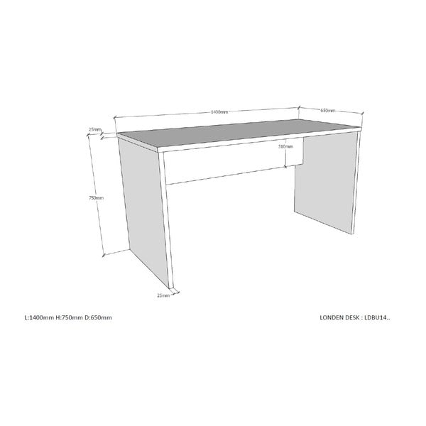 Scrivania per bambini 140x65 cm London - Vipack-image-3