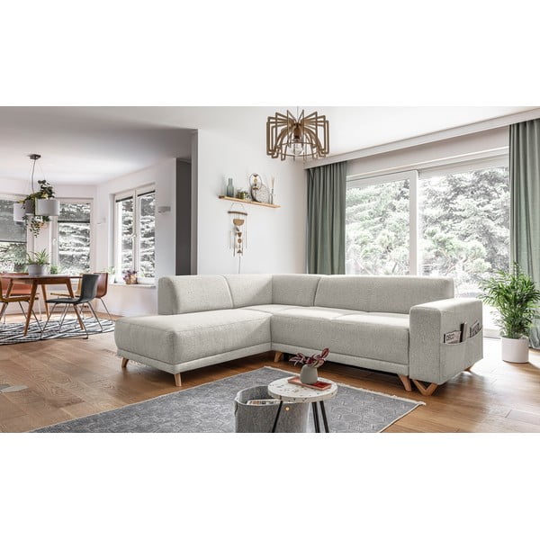 Divano angolare beige allungabile e con contenitore (penisola a sinistra/a L) Classy Sophie – Miuform-image-3