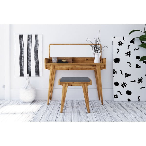 Toletta in rovere con specchio 110x45 cm Retro - The Beds-image-4