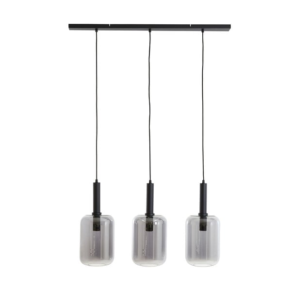 Lampada da soffitto nera con paralume in vetro 100x22 cm Lekar - Light & Living-image-3