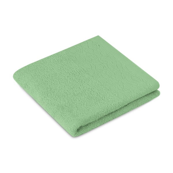 Set di asciugamani per viso e corpo tipo terry verde chiaro in cotone 2 pz Flos – Restilo-image-1