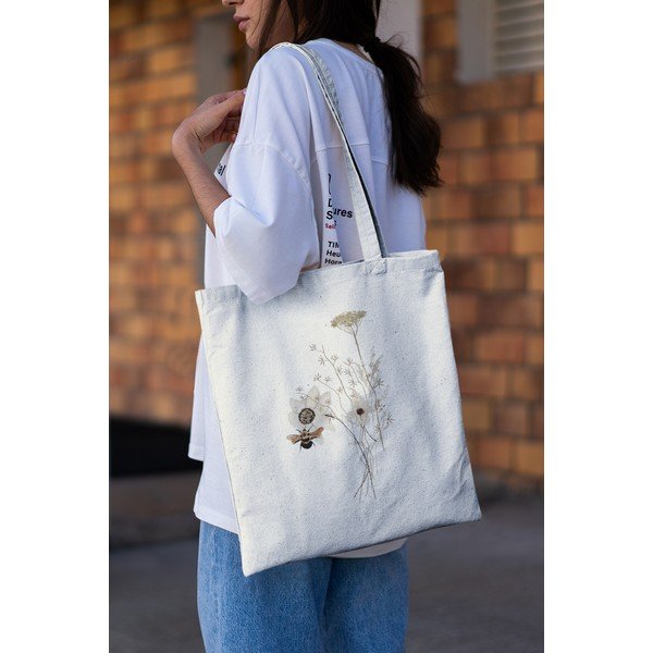 Borsa in tessuto beige - Kate Louise-image-2