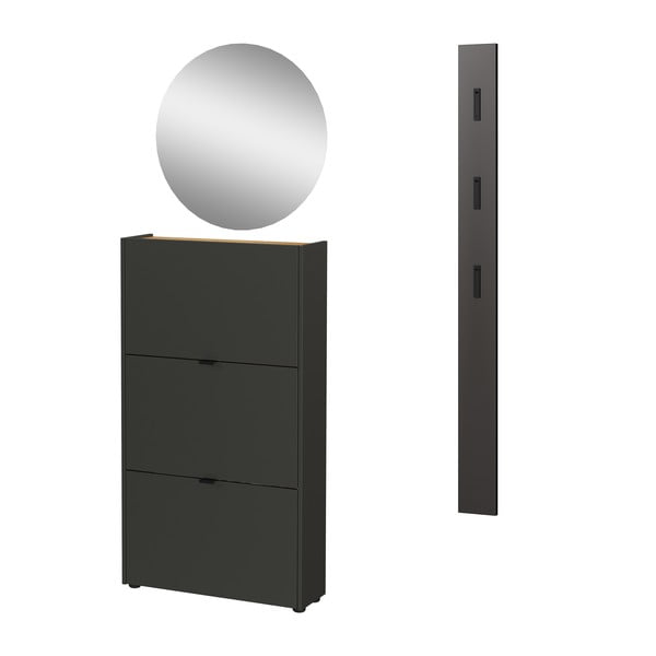 Set di mobili da ingresso color antracite 101x200x22 cm Ameca – Germania