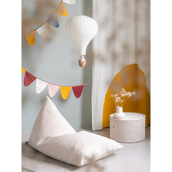 Pouf a sacco per bambini color crema con rivestimento in velluto a coste Big Lounger – Wigiwama-image-3