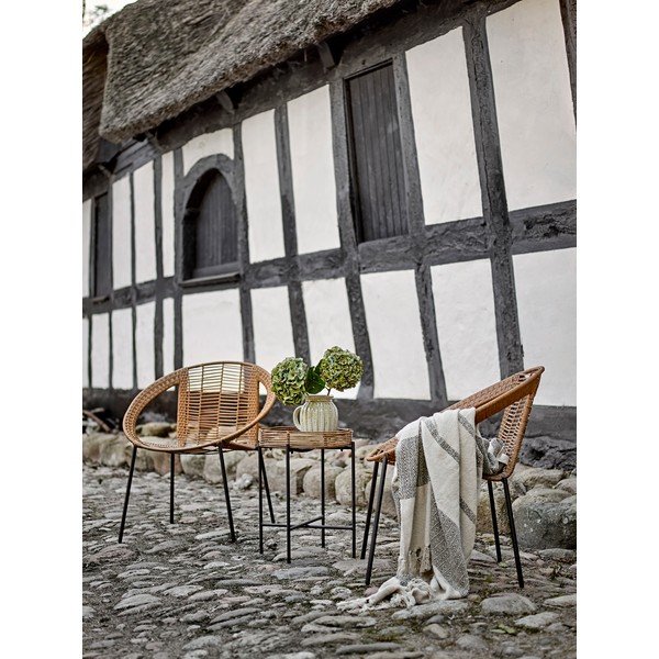 Set di mobili da giardino di colore naturale in rattan artificiale per 2 persone Dudine – Bloomingville-image-1