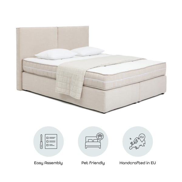 Letto boxspring beige 160x200 cm Olia Bold – Bonami Selection-image-4