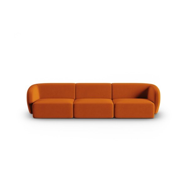 Divano color terracotta con rivestimento in velluto 266 cm Paolo – Milo Casa