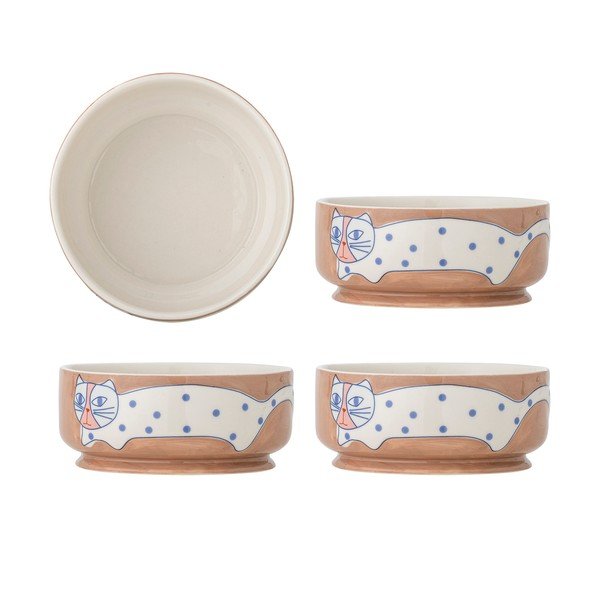 Ciotoline in set marrone chiaro in gres 4 pz Missy – Bloomingville