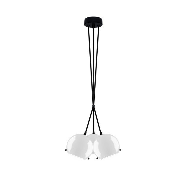 Lampada a sospensione lucida bianca e nera MYOO Elementary 3BS - Sotto Luce