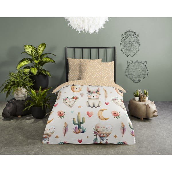 Set copripiumino e federa da bambini beige in cotone per culla 100x135 cm Luz – Good Morning-image-1