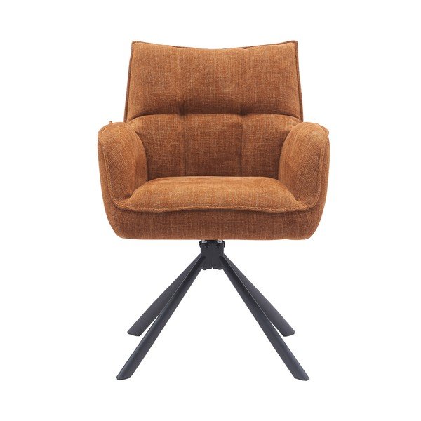 Set di sedie da pranzo arancione in imbottito 2 pz Marilla – Unique Furniture-image-1