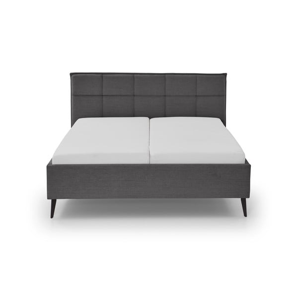 Letto matrimoniale imbottito color antracite con contenitore con rete inclusa 180x200 cm Paulo – Meise Möbel-image-3