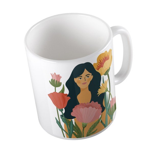 Tazza in ceramica bianca, 330 ml Flower Or Woman - Butter Kings-image-3