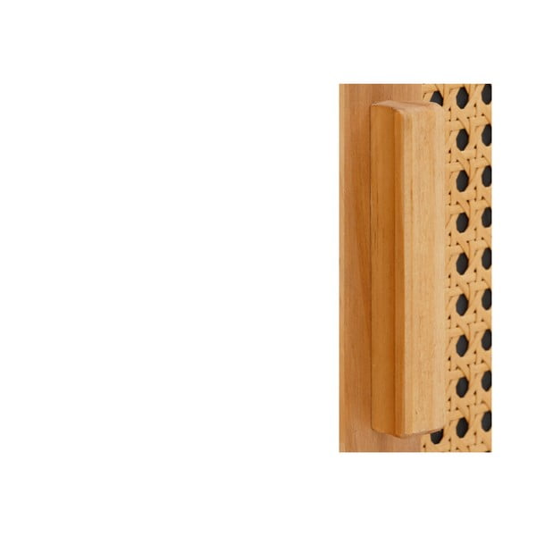 Cassettiera in legno di pino con ante in rattan , larghezza 128 cm Jolene - Støraa-image-2