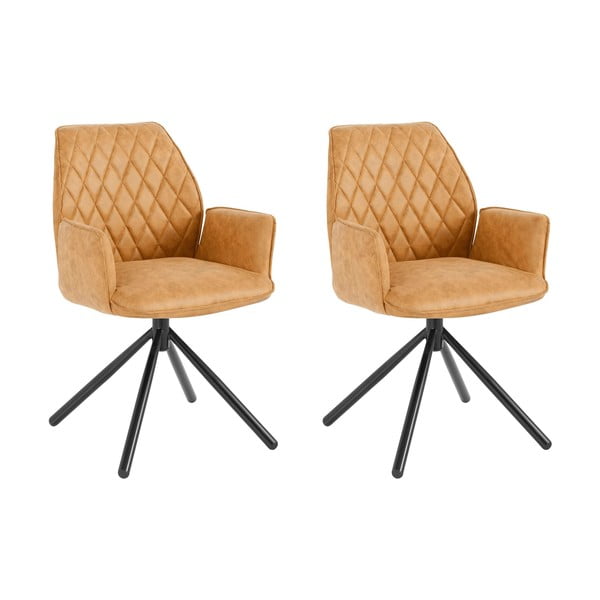 Set di sedie da pranzo gialla in imbottito 2 pz Preston – Støraa-image-3