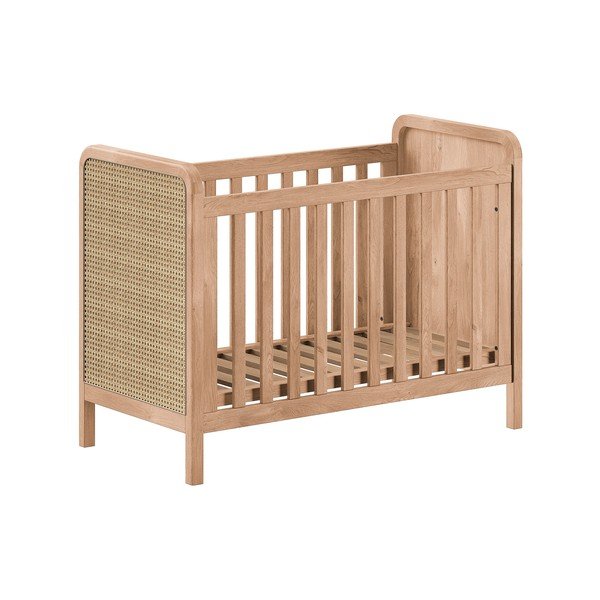 Lettino di colore naturale con altezza regolabile 60x120 cm Woods – Vipack