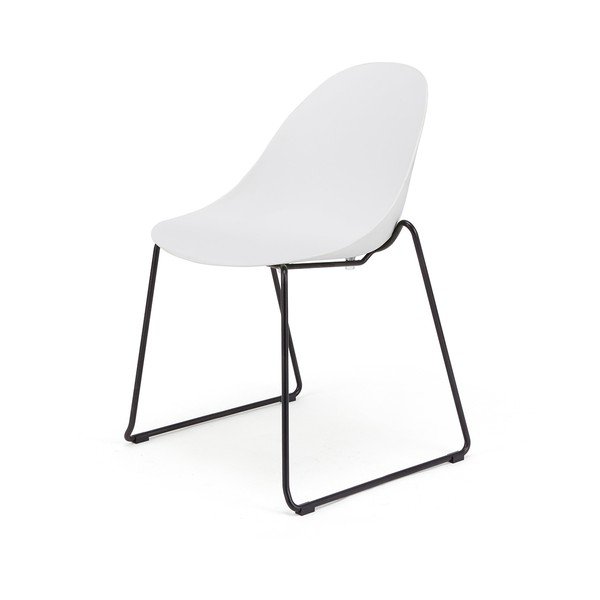 Set di 2 sedie da pranzo bianche con base nera Viva - Bonami Selection