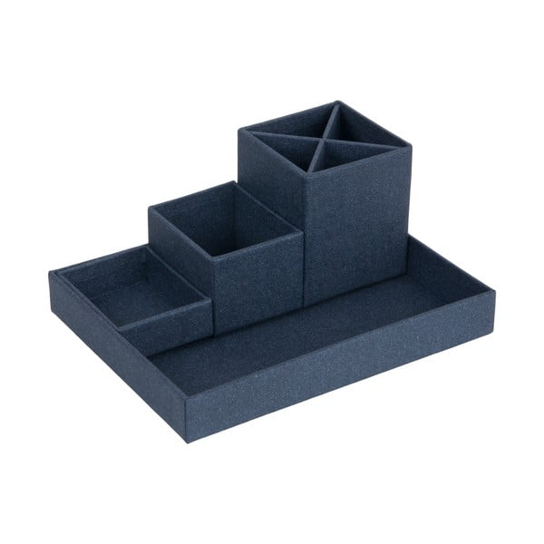 Organizzatore da scrivania 4 pezzi blu scuro Lena - Bigso Box of Sweden
