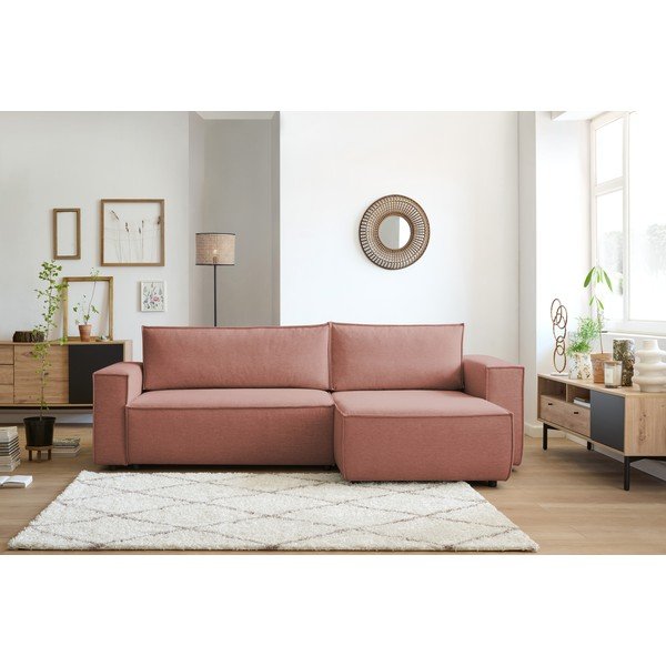 Divano letto angolare rosa (variabile) Nihad structural - Bobochic Paris-image-1