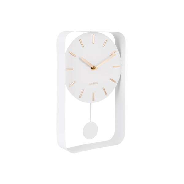 Orologio da parete bianco con pendolo Charm, altezza 32,5 cm Pendulum - Karlsson-image-2