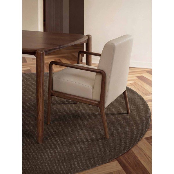 Tappeto rotondo marrone in lana tessuto a mano ø 160 cm Greenwich – Ted Baker-image-1