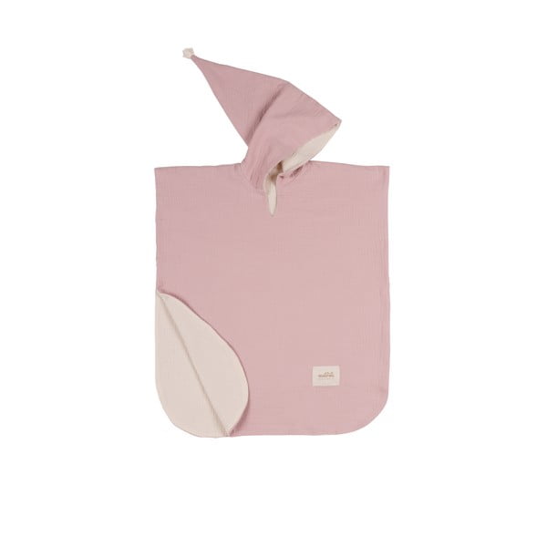 Poncho per neonati in mussola rosa taglia S - Malomi Kids