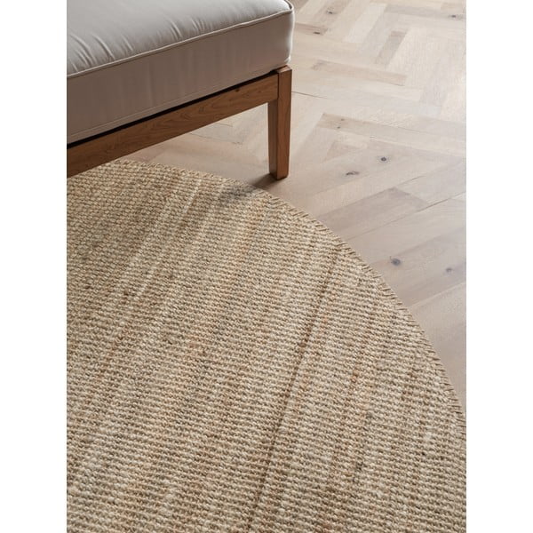 Tappeto rotondo grigio tortora in iuta ø 160 cm Bouclé Jaipur – Hanse Home-image-2