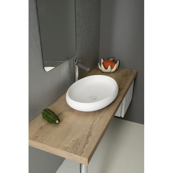 Lavabo ovale bianco , 60 x 40 cm Thin - Sapho-image-1