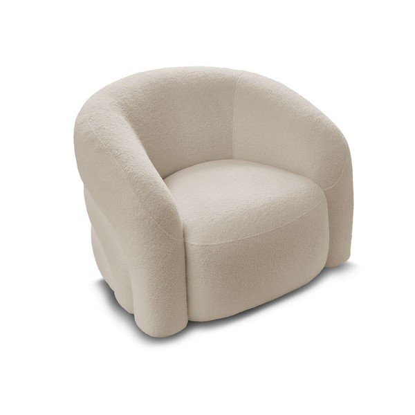 Poltrona beige girevole con rivestimento in bouclé Elina – Bobochic Paris-image-4
