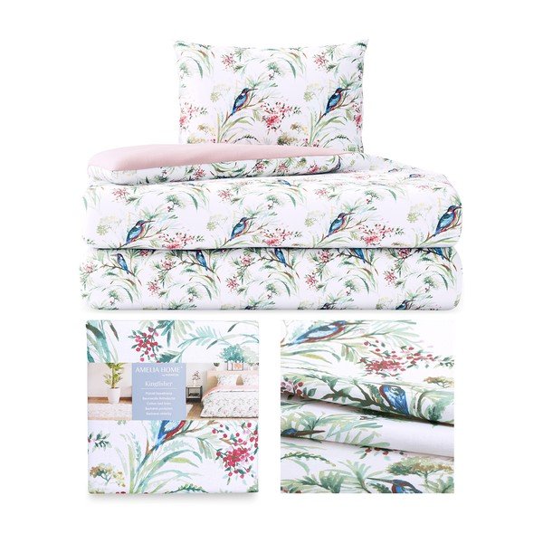 Biancheria da letto singola in cotone Averi Kingfisher, 155 x 220 cm Averi Kingfihser - AmeliaHome-image-2