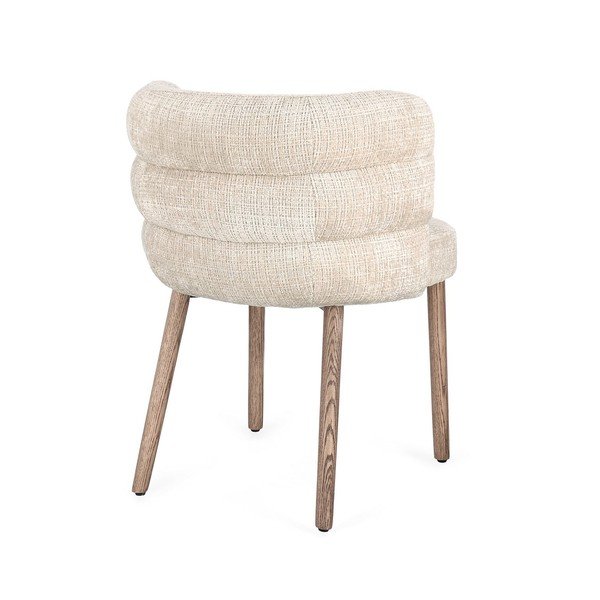 Sedia da pranzo beige in imbottito Ilma – Bizzotto-image-4