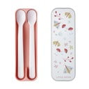 Posate di plastica per bambini in bianco e rosa chiaro 2 pz. Flowers & butterflies - Mepal