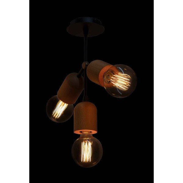 Lampada a sospensione in colore nero-naturale Dna - Squid Lighting-image-2