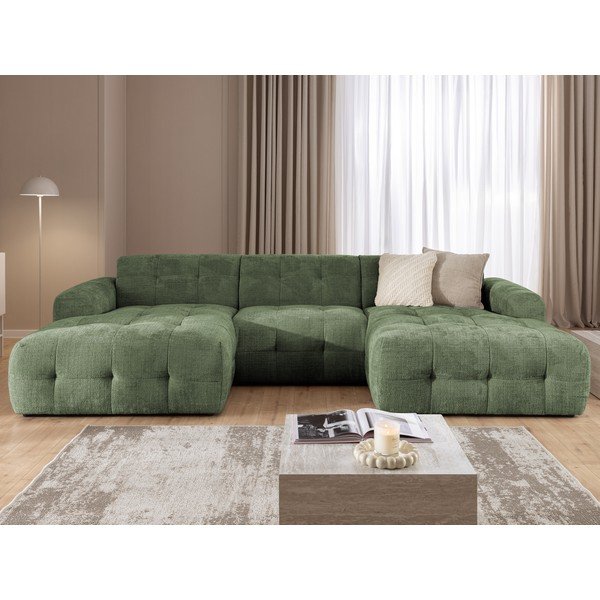 Divano angolare verde (a U/con chaise lounge) Melva – Ropez-image-2