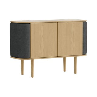 Cassettiera bassa in rovere decorato in colore antracite-naturale 109x75 cm Treasures - UMAGE
